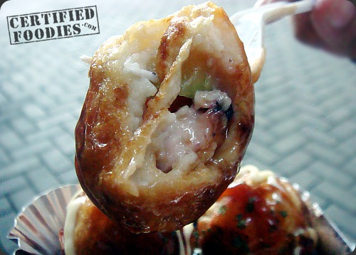 Takoyaki with bits of octopus - CertifiedFoodies.com