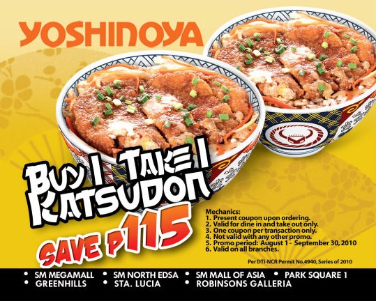 Yoshinoya Buy 1, Take 1 Katsudon Promo Coupon - CertifiedFoodies.com