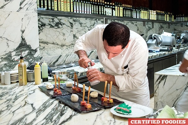 Executive Chef Salvatore De Vincentis preparing the first course