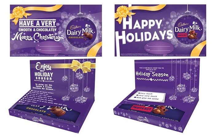 Cadbury Dairy Milk chocolate limited edition gift boxes for Christmas - you can personalize the box