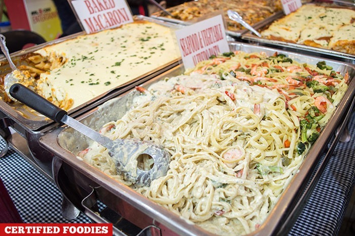 Chicago Pizza & Pasta's Seafood and Vegetable Alfredo Pasta made using Alaska Crema