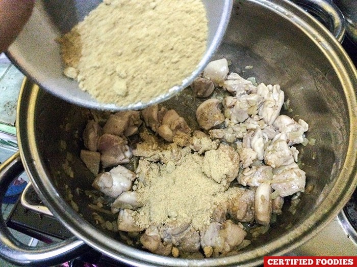 Chicken Curry Recipe - Brown the chicken thighs then add curry powder