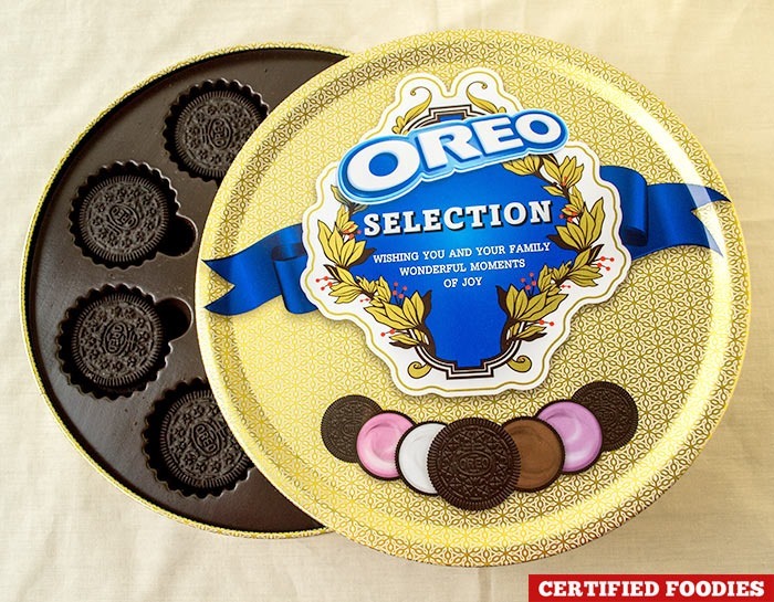 Oreo Selection cookies tin cans - mix of Oreo in vanilla, chocolate, ice cream blueberry and strawberry