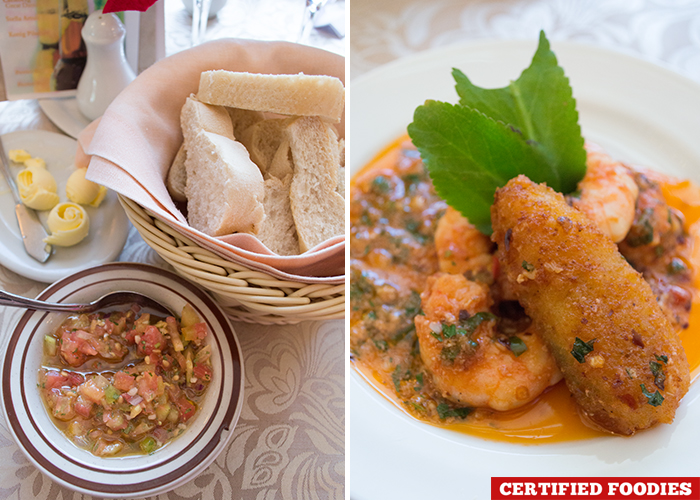 Bread and Chili Potato Cheese with Shrimp from Claude's Le Cafe de Ville Restaurant Davao City