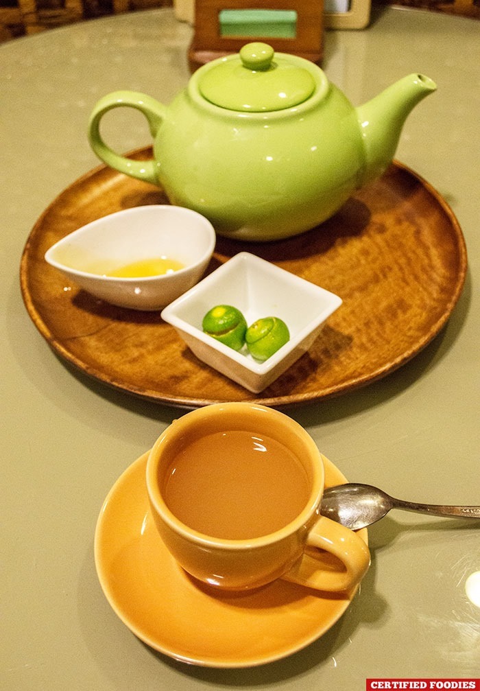 Ginger tea after our massage at Glow Spa at Club Paradise Resort in Coron, Palawan