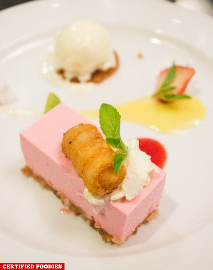 US Hash Brown Potato Strawberry Cheese Cake from Polo Bistro Restaurant Marco Polo Hotel Davao
