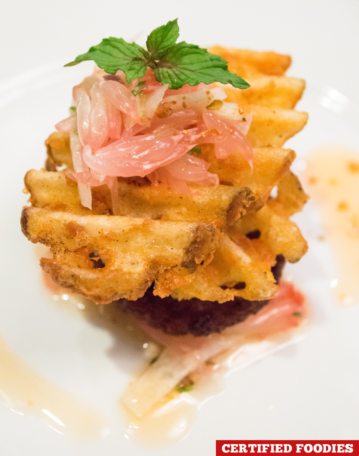 US Potato Crisscut and Shrimp Cake from Polo Bistro Restaurant Marco Polo Hotel Davao City