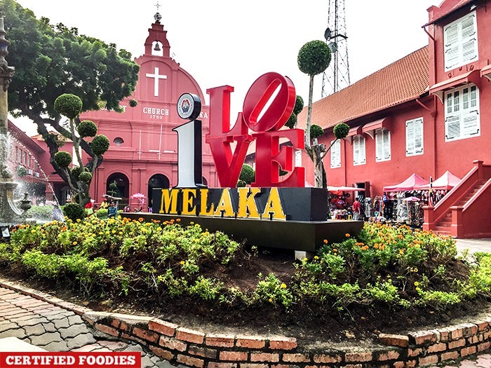 At Dutch Square Malacca and Christ Church in Melaka, Malaysia