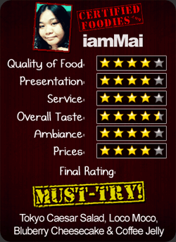 iammai Scorecard for Tokyo CafÃ© - CertifiedFoodies.com