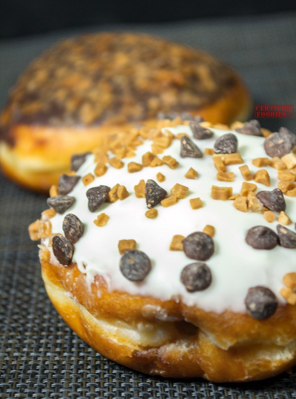 Krispy Kreme Speculoos White Chocolate Vanilla Cookie Butter doughnut -closeup