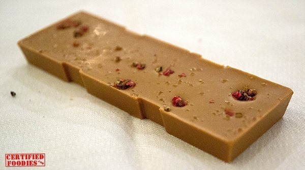 Roasted White Chocolate with sea salt and pink peppercorns