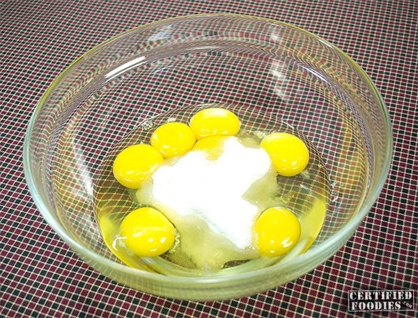 Combine eggs, sugar and salt