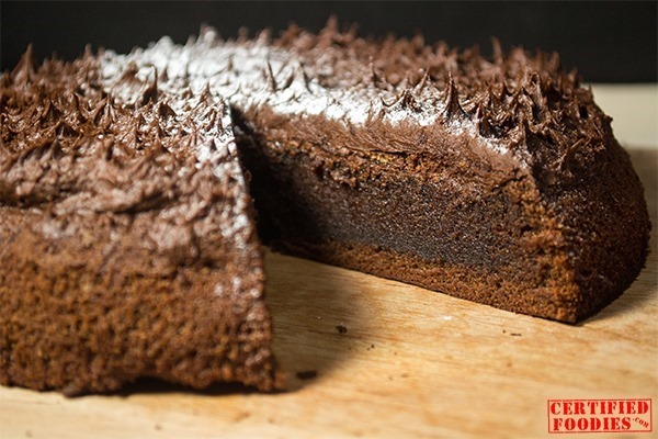 How the inside of the Moist Chocolate Torte looks like