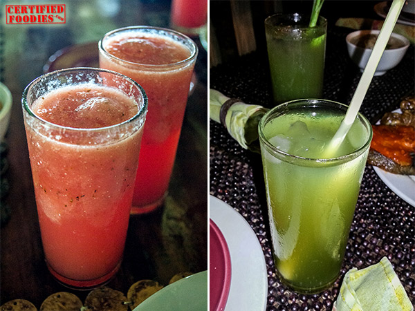 Delicious juice drinks at Bohol Bee Farm