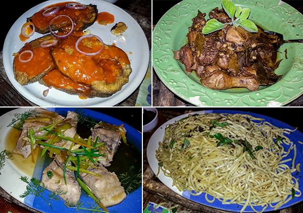 Dinner dishes at Bohol Bee Farm