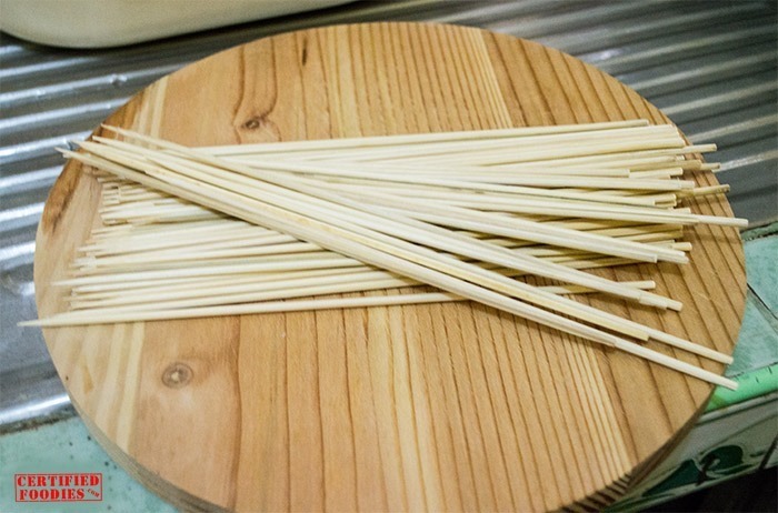 Wooden skewers for Chicken Yakitori