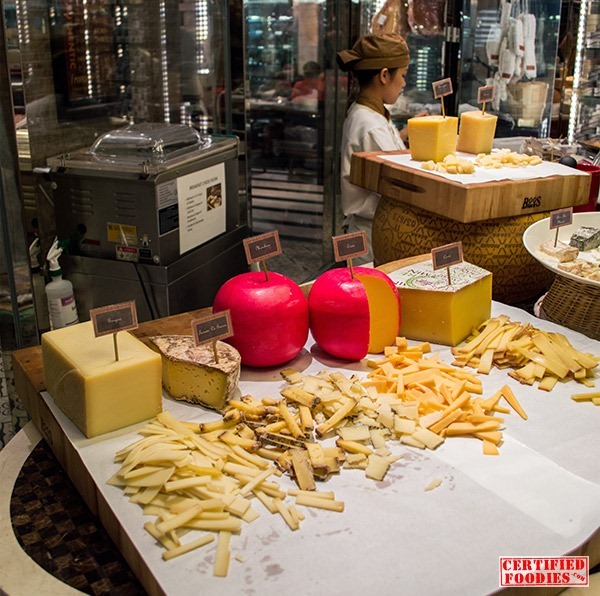 A wide variety of cheeses at Spiral's Cheese Room