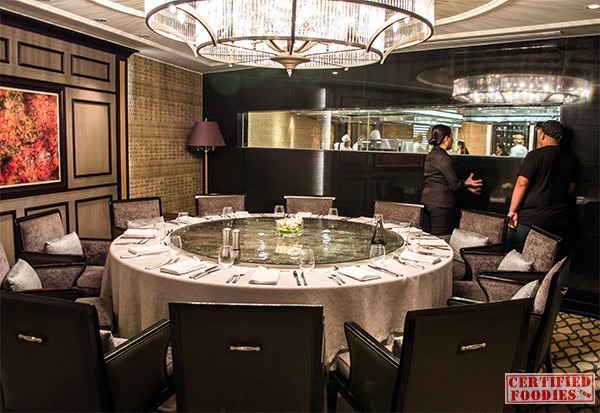 Spiral's Voyeur private room with a view of the kitchen