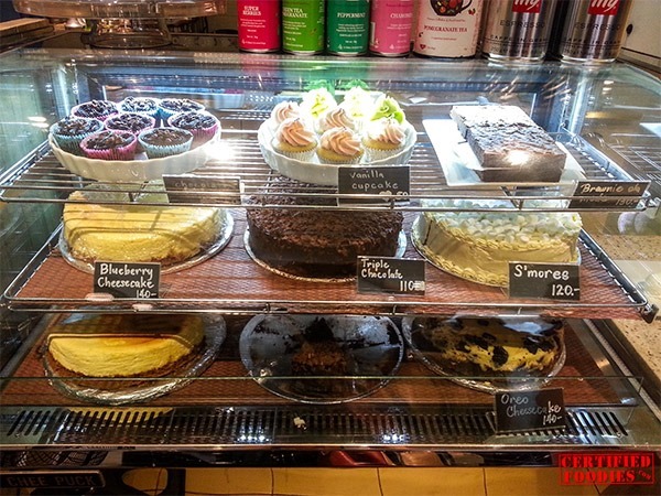 Cake display at Cups and Cones