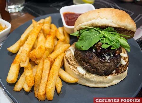 D Burger from Detalle bar and kitchen - 300g beef patty, blue cheese, arugula, bacon jam and aioli[2]