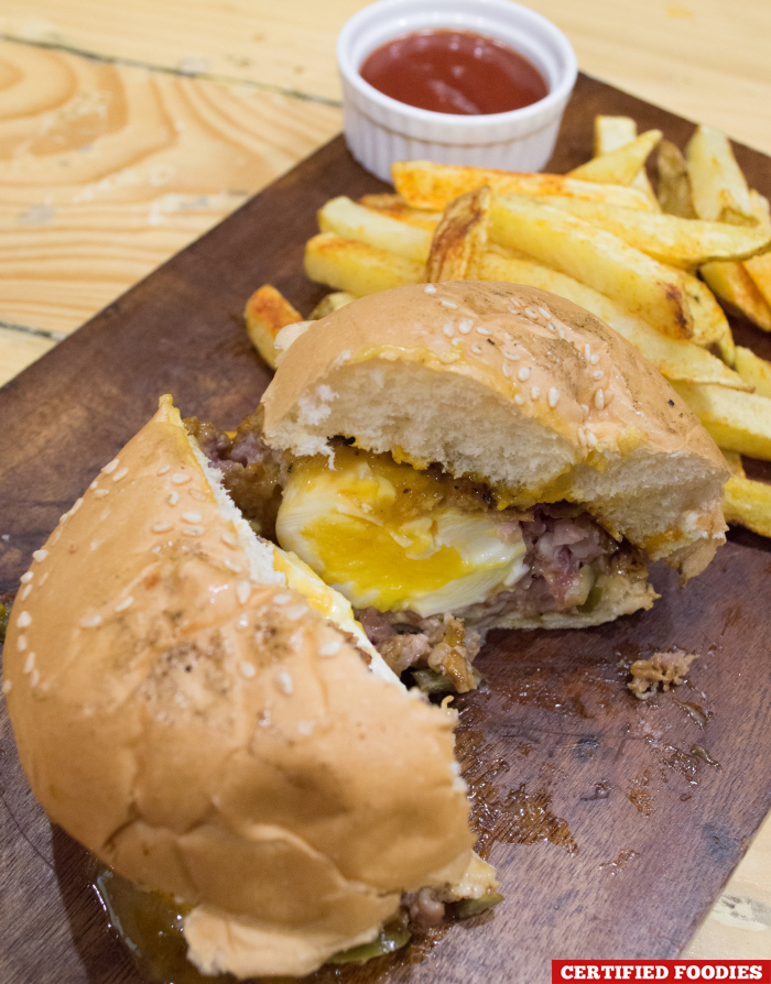 Texas Bomb Burger with Egg from Highway Ribbery Grille Restaurant Quezon City