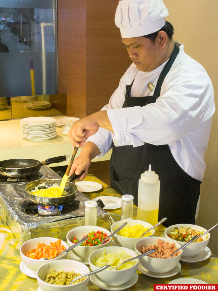 Breakfast Buffet Egg Cooking Station During at Tradisyon Restaurant in Azalea Residences Hotel Baguio City