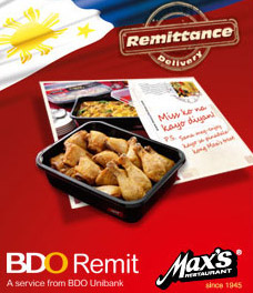 Max’s Delivery in the Philippines through BDO Remit