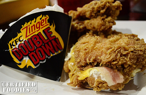 KFC Zinger Double Down : A Hot Meaty Surprise