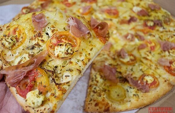 Sauce-Less Mrs Hudsons Pizza from Yellow Cab