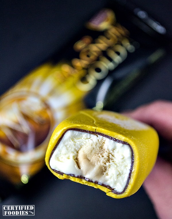 Magnum Gold vanilla ice cream wrapped in 2 coatings of Belgian chocolate mmmm